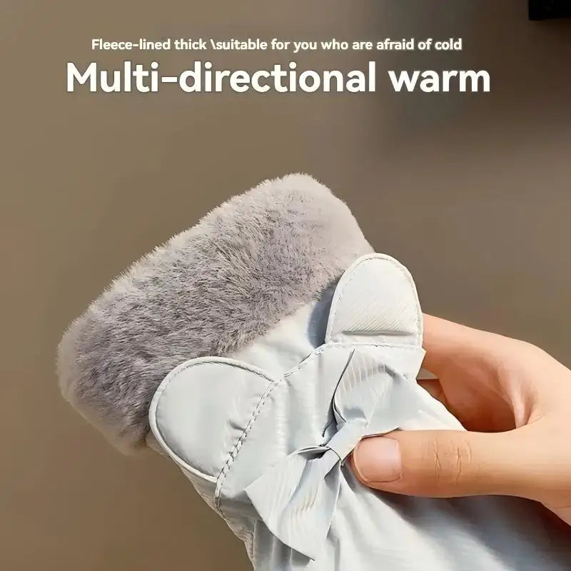 1 Pair Women's Winter Warm Gloves,Thick Fleece Lined,Touchscreen,Non-Slip Windproof,Fashionable Outdoor Gloves for Autumn/Winter