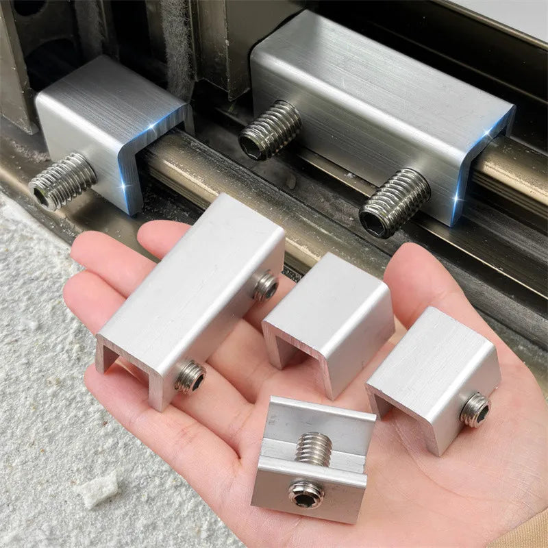 4 Pcs Window Safety Lock Aluminum Alloy Sliding Lock Sliding Door Anti-theft Lock Adjustable Buckle Window Stopper Lock for Home