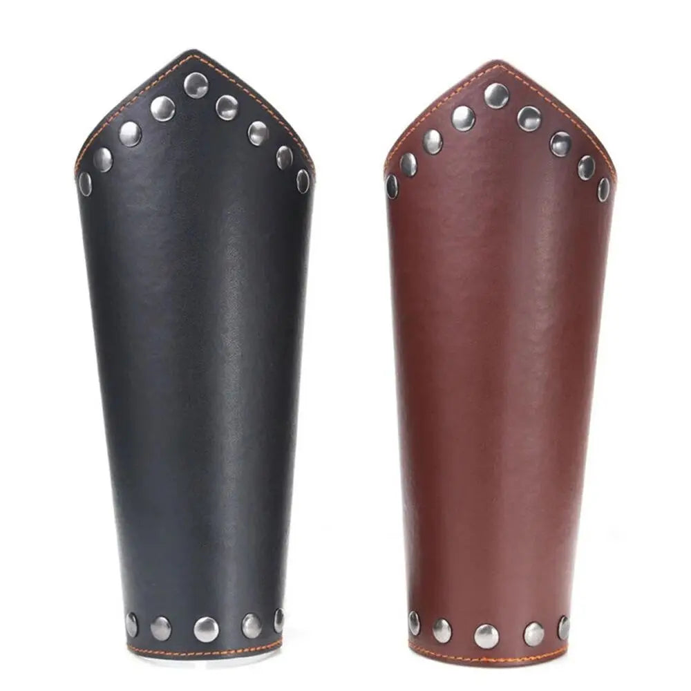 Sports Accessories Leather Archery Arm Guard Punk Gauntlet Viking Bracer Black Brown Safe Strap Men Women