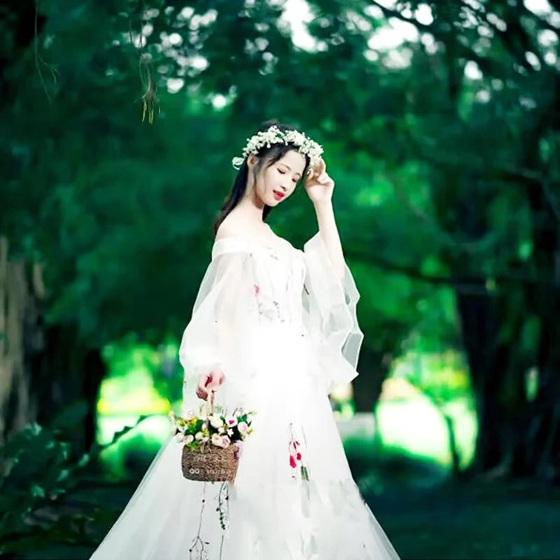 Breathable White Flower Crowns Tiaras Hairbands Romantic Sweet Gardland Women Wedding Hair Accessories for Bride Bridesmaids
