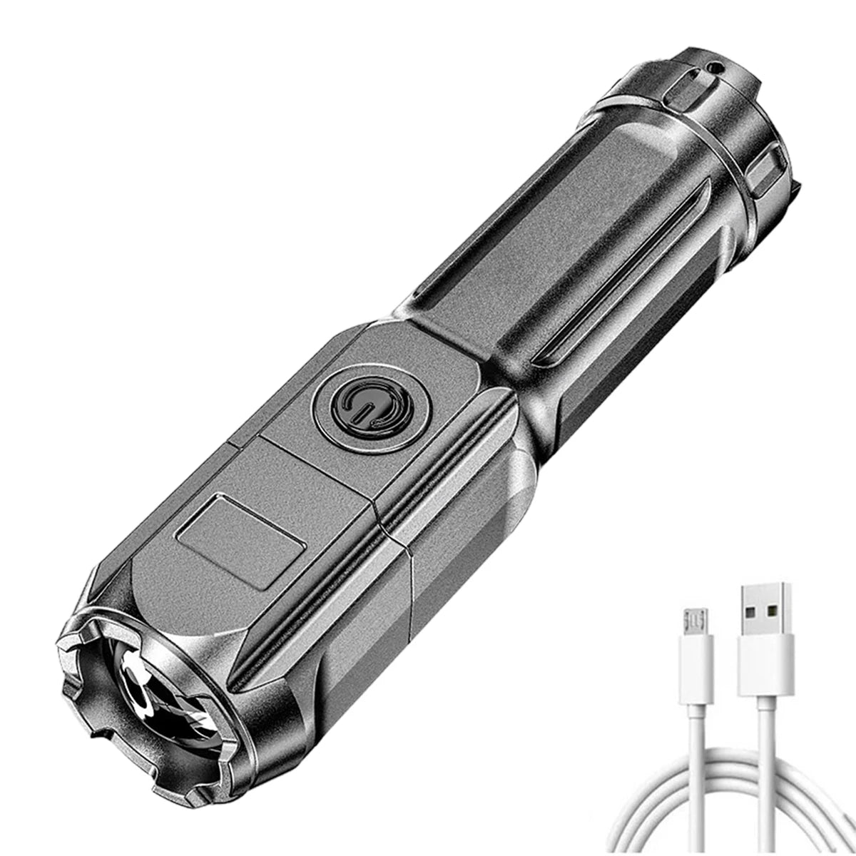Led Flashlight Usb Leb Handheld Tactical Flashlights Rechargeable Waterproof With Zoom Torch Long Range Portable Light Emergency