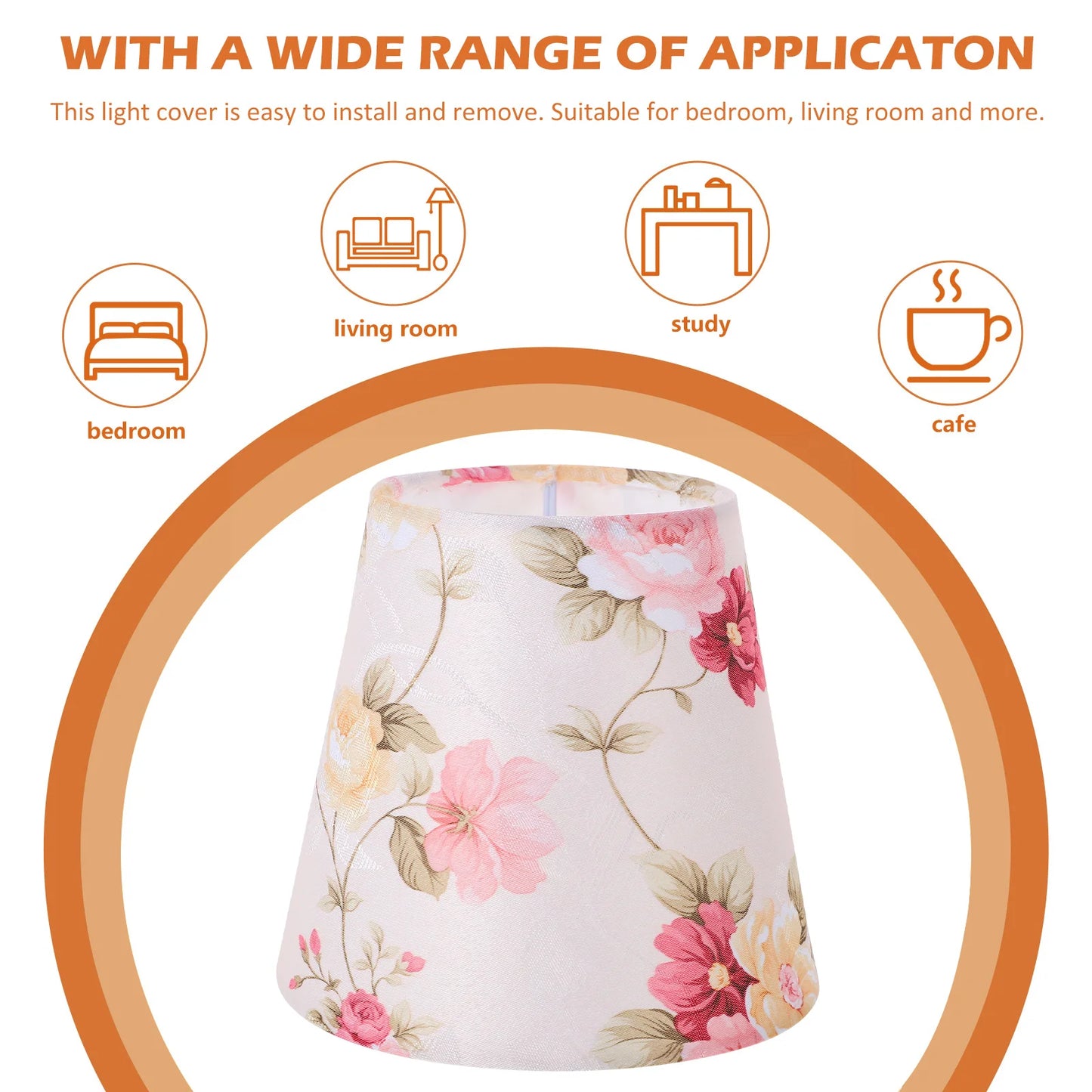 Pastoral Flower Lamp Shade Elegant Fabric Pendant Light For Bedroom Living Room Easy Install table lamp shade table lampshade (Free Shipping) 💝💖🌹 (Free Shipping) 💝💖🌹