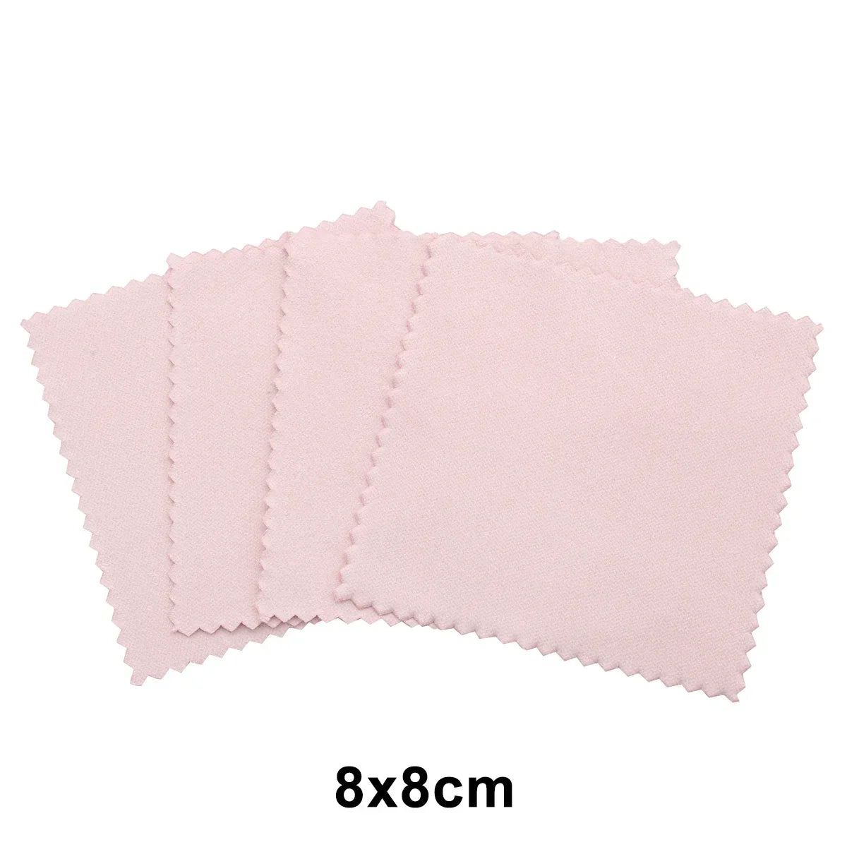 50PCs/pack Jewelry Cleaning Cloth 8cmx8cm Pink Color Jewelry Wiping Cloth  Jewelry Tools Jewelry Making Supplies