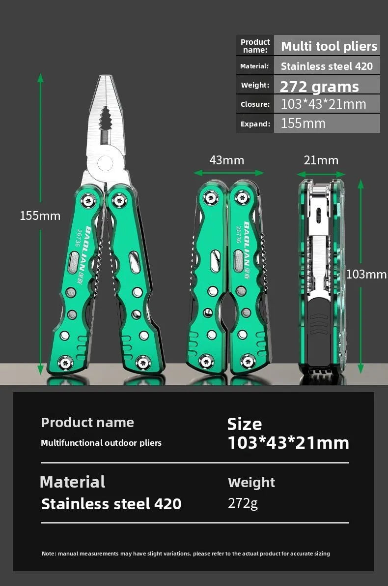 Multitools Hand Diy Multi Tools Multi-tool Clamp Folding Knives Scissor Cutters EDC Survival Gear Manual Pliers