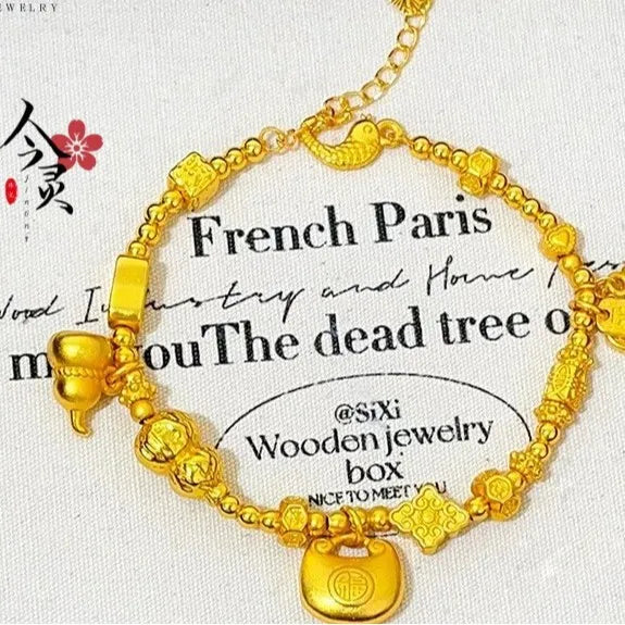 Women Chubby Fortune Coil Bracelet 24K Gold AU999 - Women's exclusive, plump chubby/clear coil, warm 24K, AU999 guarantee