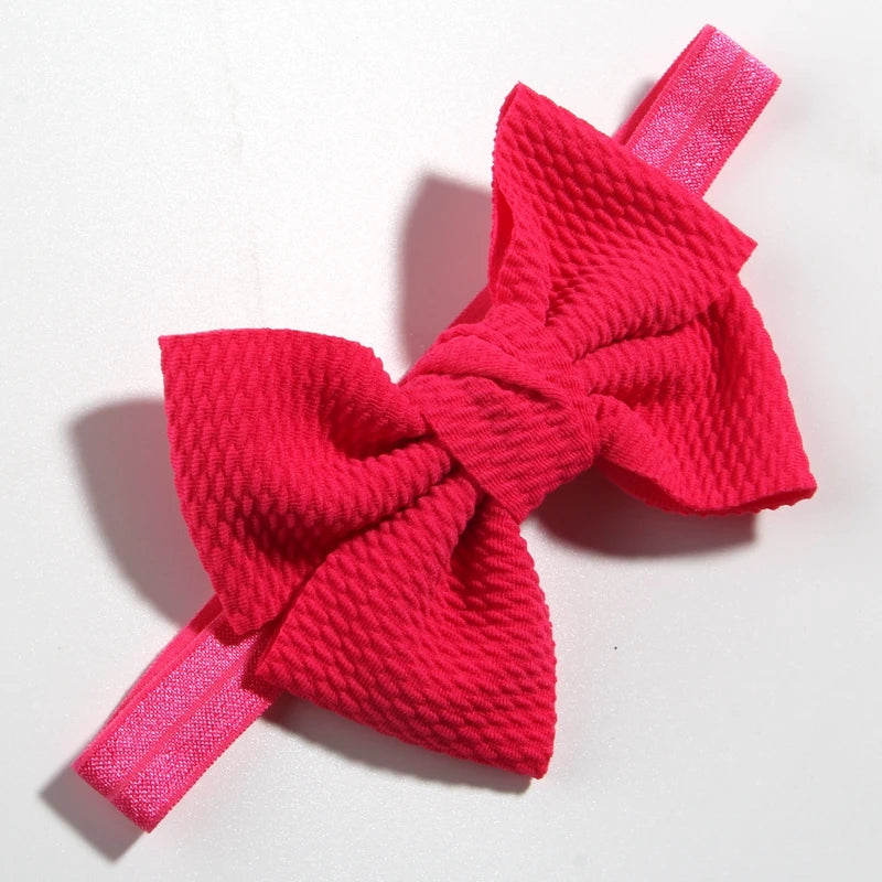 11cm 4.3" Fashion Seersucker Waffle Hair Bows With Headbands For Women Girls Kids Headwear Headband Hair Accessories