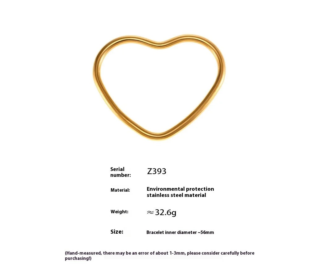 Women's Bracelet Ins Light Luxury Style Love Closed Design Stainless Steel Fashion Versatile Jewelry Accessories