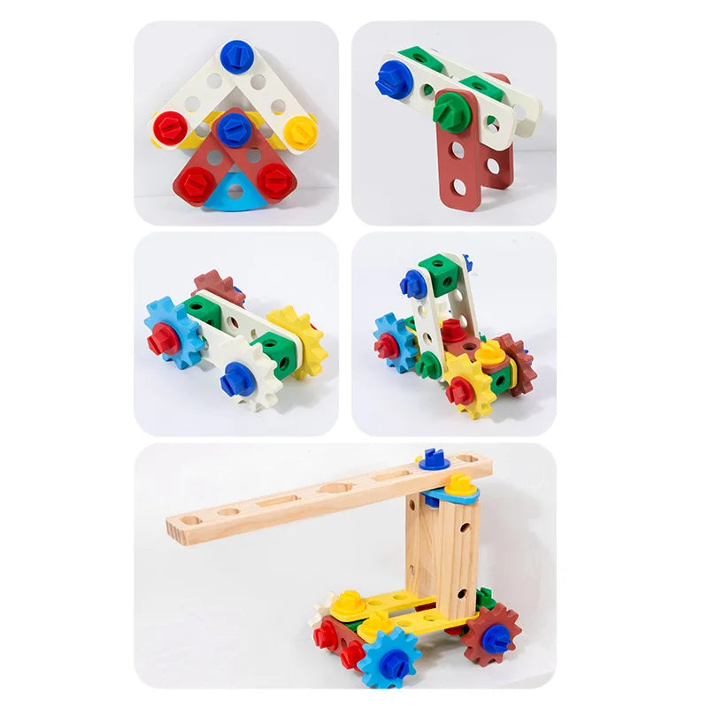 Tool Bench for Kids Toy Play Workbench Wooden Tool Bench Workshop Workbench with Tools Set Wooden Construction Bench Toy for Boy