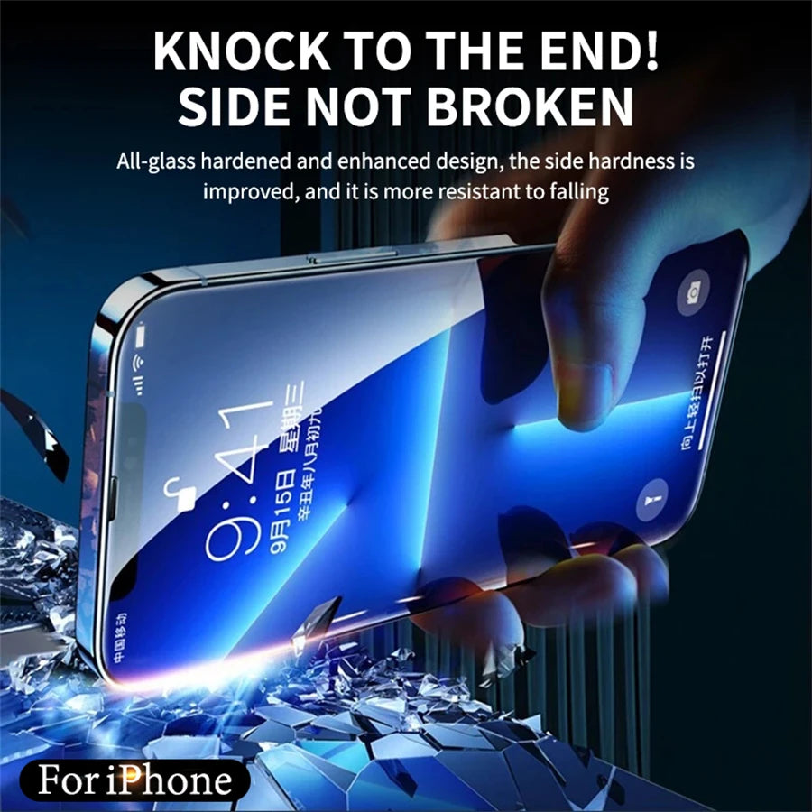 Cut Edge Luxury Tempered Glass For iPhone 17 15 14 13 12 11 16 Pro Max Screen Protector 17 Air Plus X XS XR Full Cover Film