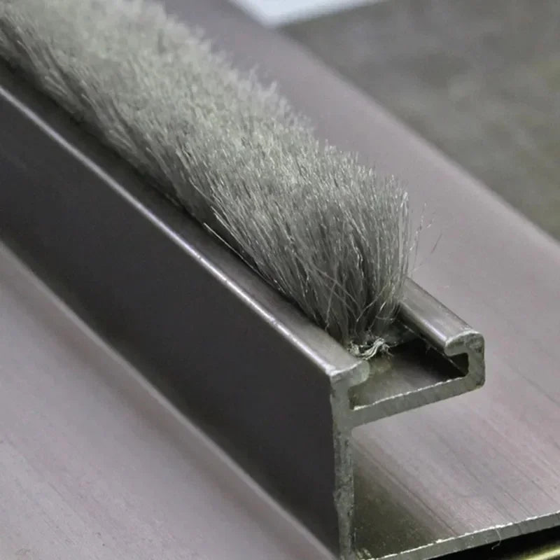 10M Aluminum Sliding Door Window Brush Seal Strip Weatherstrip Draught Excluder Dustproof Card Slot Sealing Tape Door Gasket