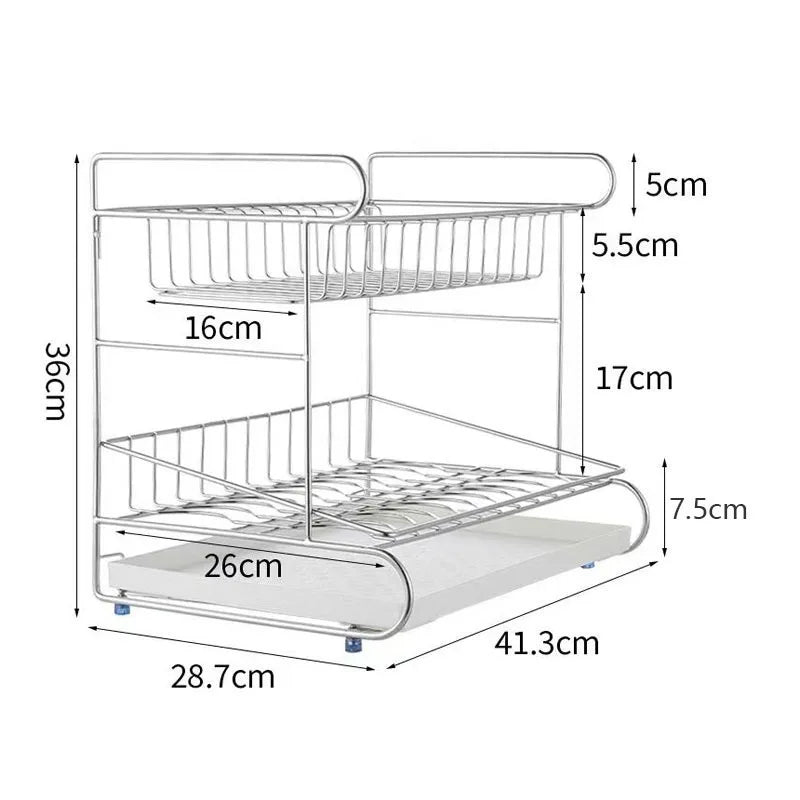 Three Layers Living Room Storage Racks Stainless Steel Practical Simple Kitchen Desktop Storage Holder Luxury Modern Home Decor