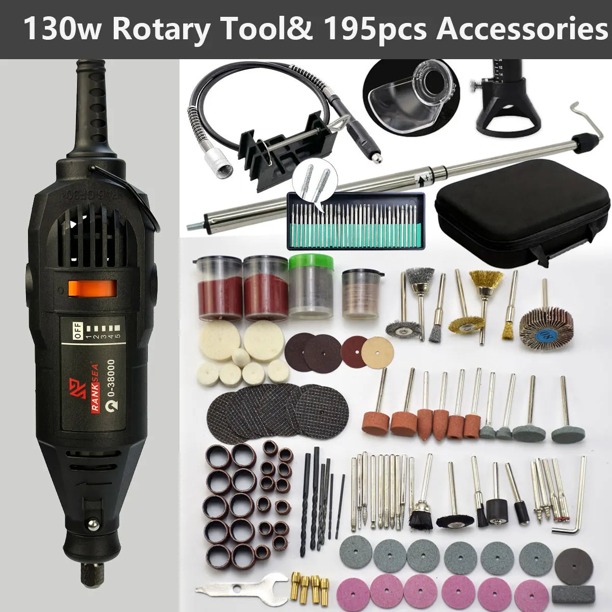 Rotary Tool Kit, Equipped With Flex Shaft And Multifunctional Chuck, 43 Accessories! ✨