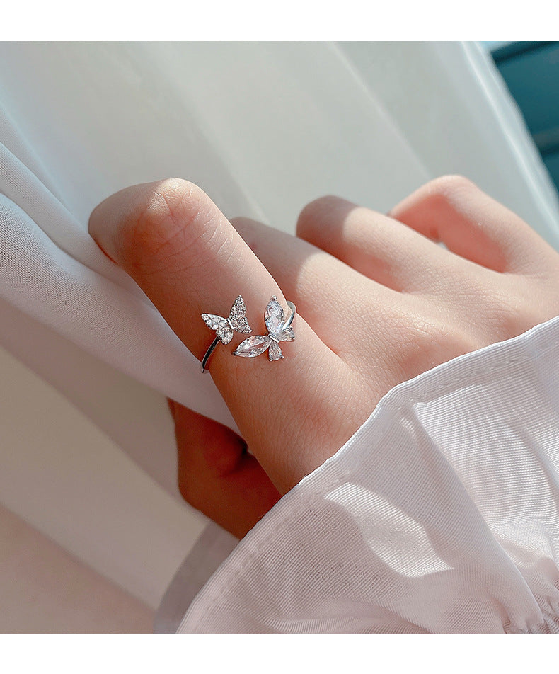 Beautiful Silver Filled Ring with Sparkling Melee Gems