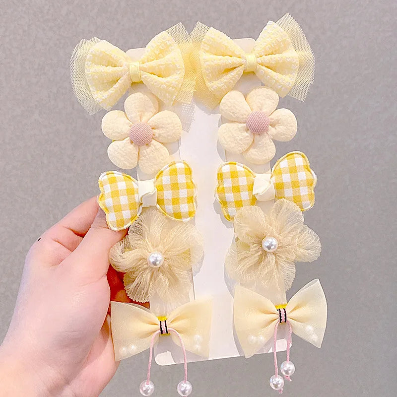 Children's Hairpin Princess Little Girl Sweet Mesh Broken Clip Cute Baby Does Not Hurt Hair Headdress Suit
