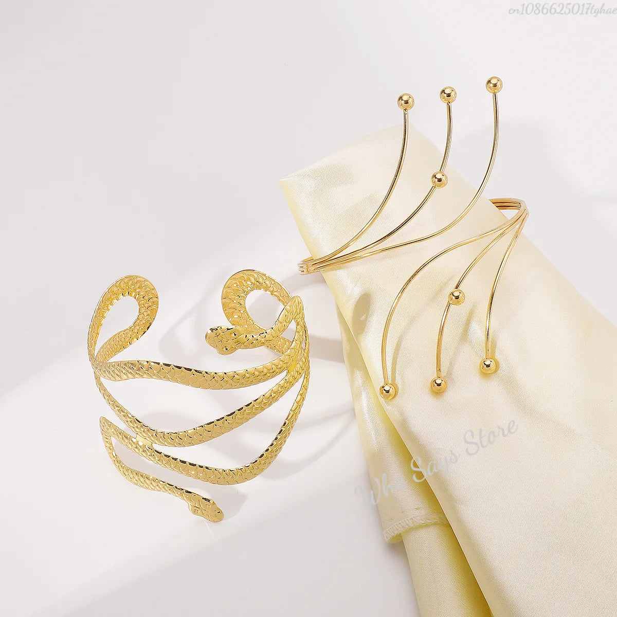 Lacteo Trendy Geometric Twisted Cuff Bracelet On The Upper Arm for Women Water Drop Shape Bangles Adjustable Jewelry Party Girls