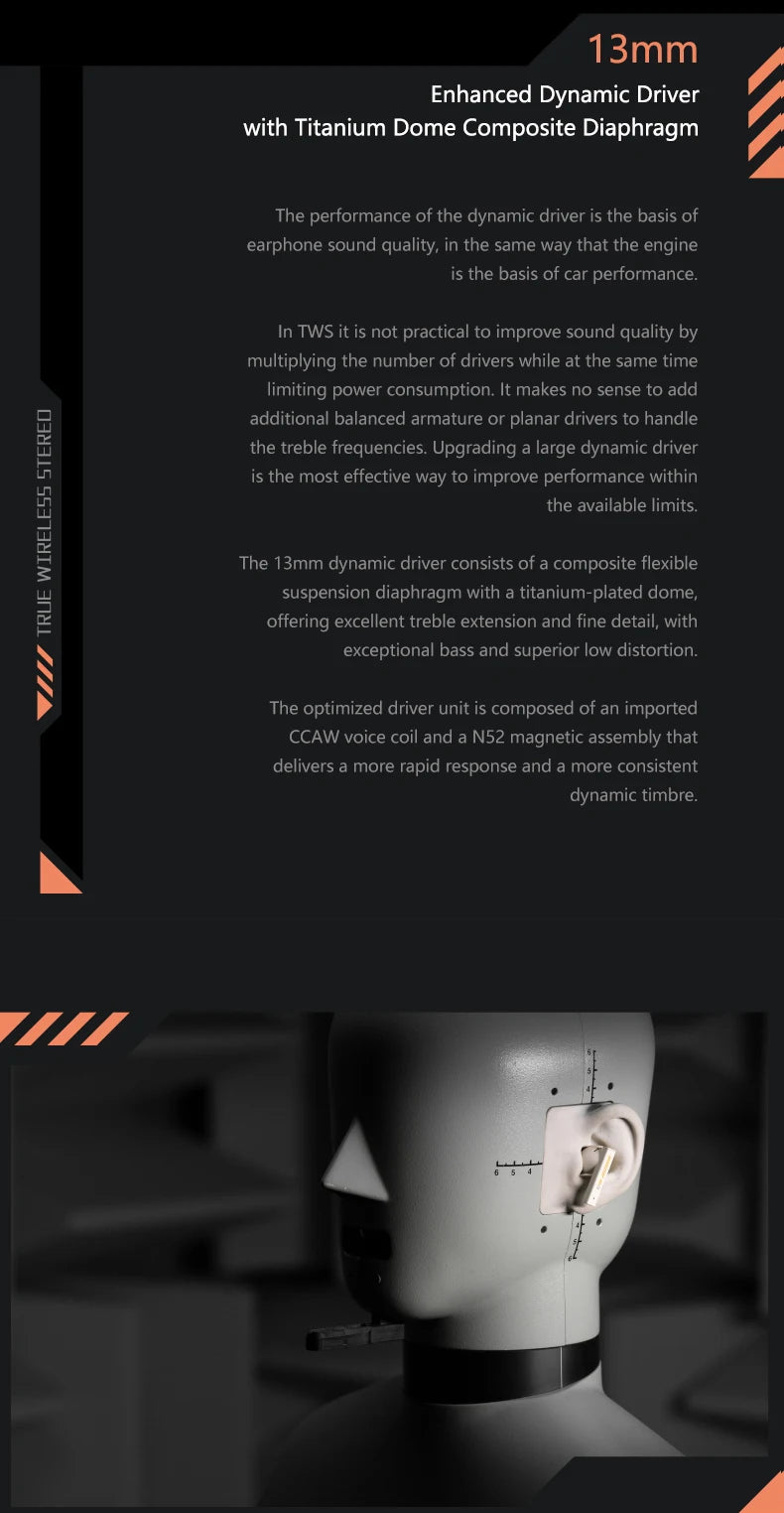 Moondrop Space Travel Bluetooth 5.3 Headphone Wireless TWS Noise Canceling Earphones 13mm Enhanced Dynamic Driver Music Headset