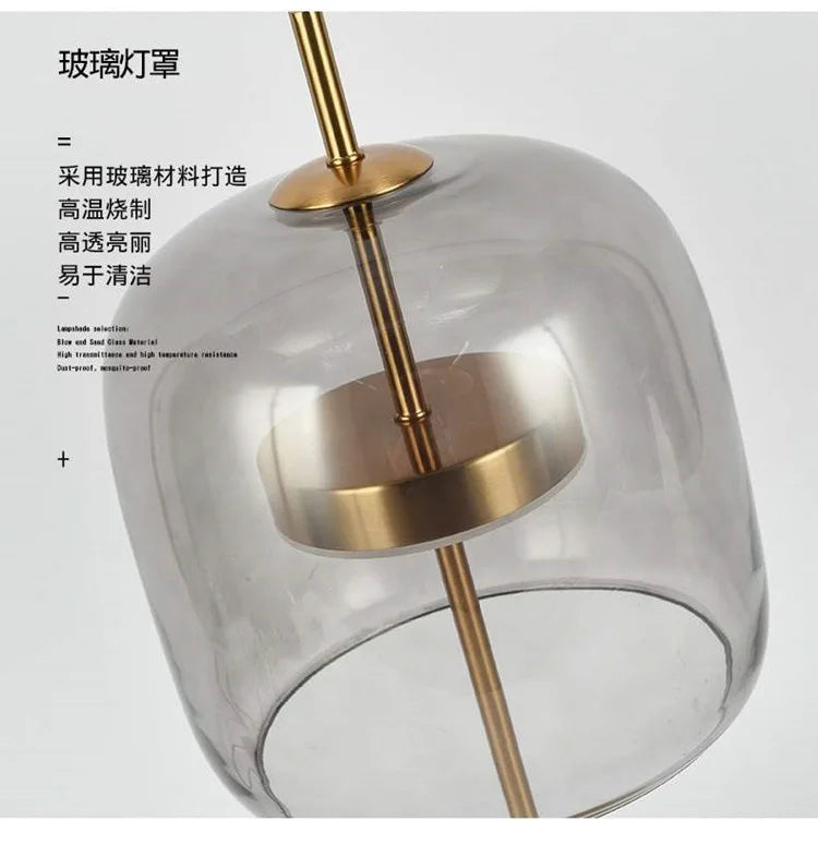 Modern Glass Lampshade Led Table Lamp Simple Bedroom Bedside Desk Lights Nordic Creative Designer Glass Home Decor Table Lamps
