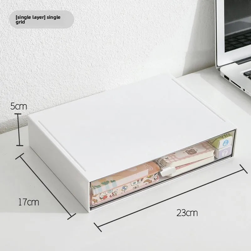 Desktop Organizer Der Sle Transparent Storage Box Stationery Supplies Arrangement Box Office Desk Workstation Transforma...