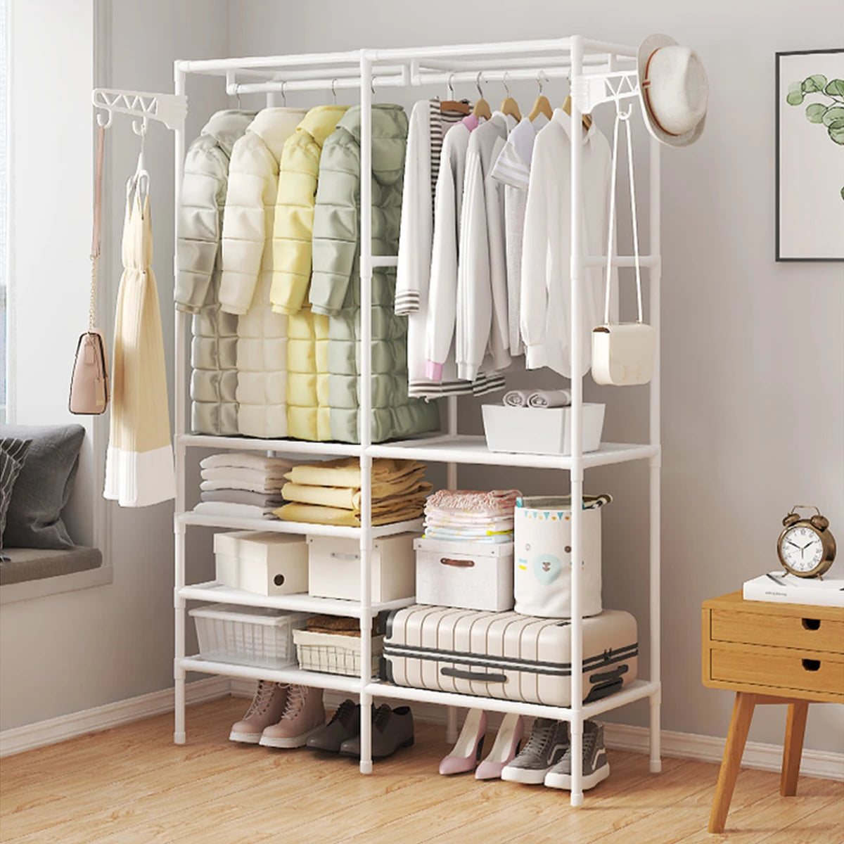 Wardrobe Portable Arara Multifunctional Dismontavel Color: White