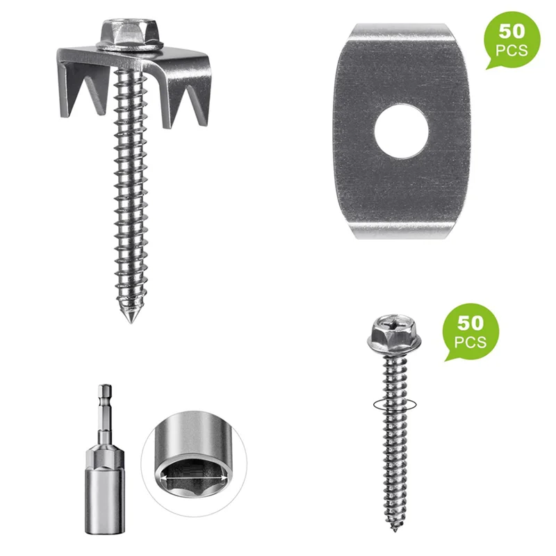 VELIF-Fence Staples,Fence Nails For Softwood, Reusable Wire Fence Staples Screws For Mesh & Woven Fencing, 100Fence Fasteners