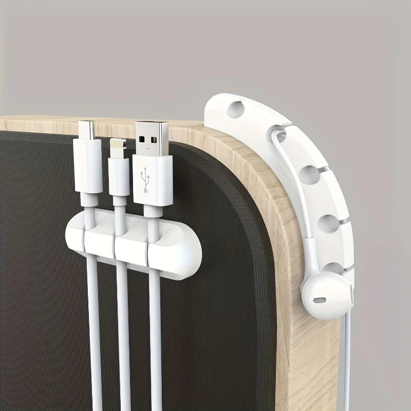 Cable Organizer Box, USB Cable Organizer, Cable Management Box with Clips, Suitable for Desk, Car, Home and Office