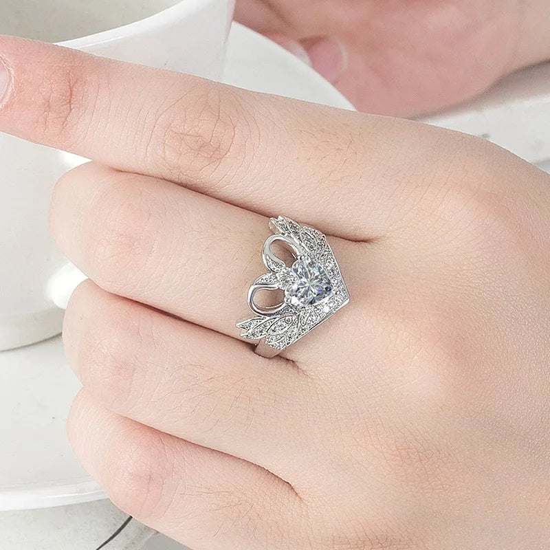 Swan Rings Zircon Stone Crystal Ring for Women Wedding Engagement Ring Fashion Jewelry High Quatlity Jewelry