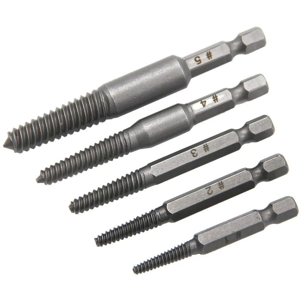 5pc Hex Handle Broken Head Screw Removal Tool 60mm Black Electric Hex Screw Removal Tool Set Cover Manual Screwdriver