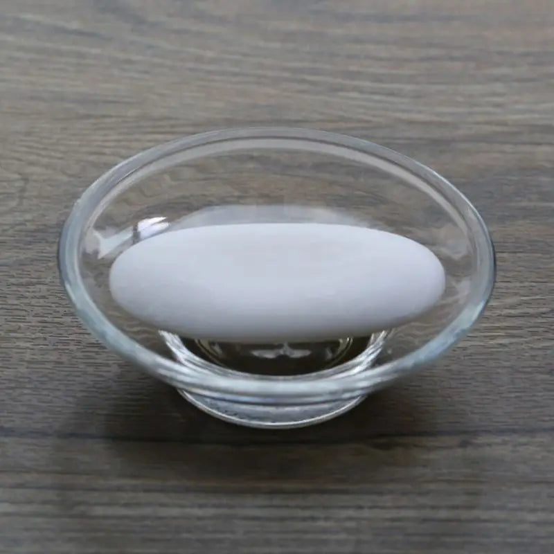 Clear Glass Soap Dish Bar Soap Holder Round Soap Saver Tray Soap for Case Soap Box for Shower Bathroom Kitchen Home Bar