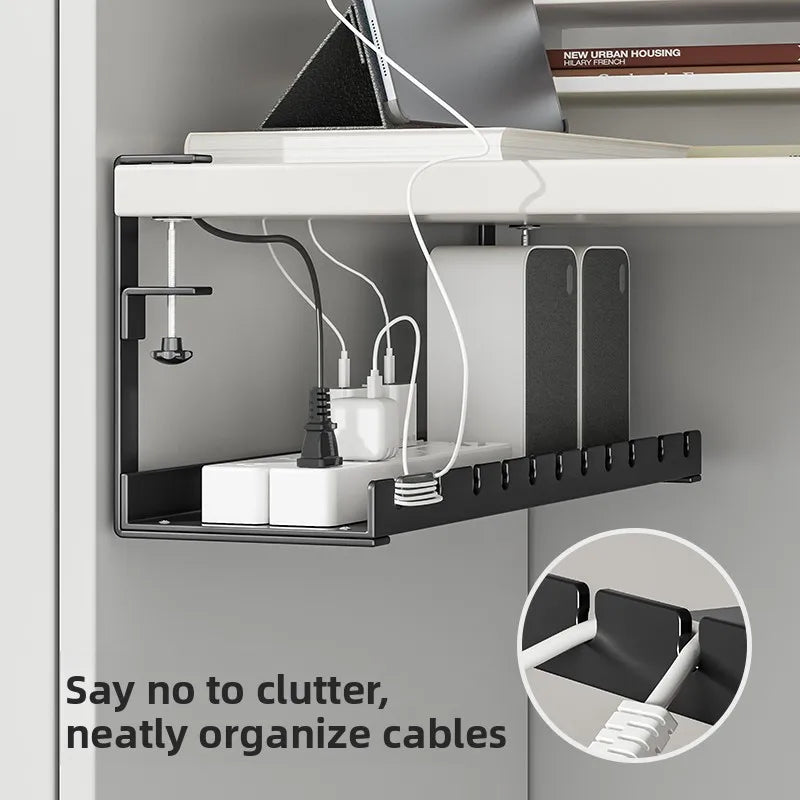 under Desk Cable Organizer Box Slot Office Desk Cable Management Holder No Drilling Required Cuter Cable Organizer Box