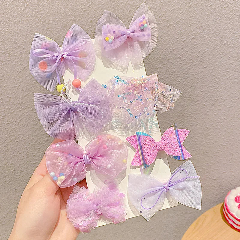 Children's Hairpin Princess Little Girl Sweet Mesh Broken Clip Cute Baby Does Not Hurt Hair Headdress Suit