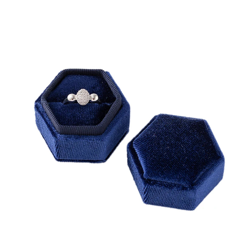 Velvet Single Ring Box Gift Jewelry Organizer Packaging for Wedding Ceremony Engagement Display Storage Supplies Accessories