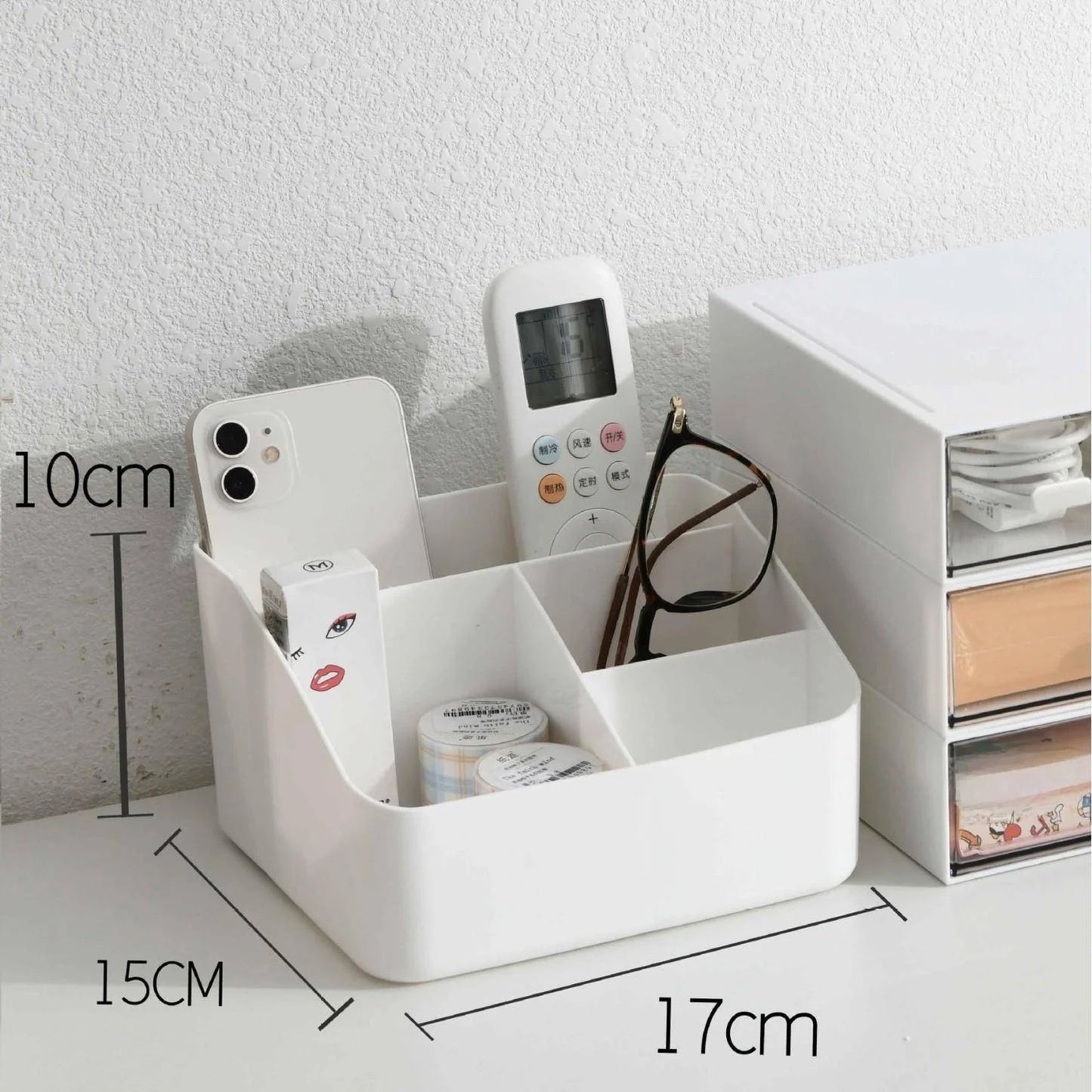 Desktop Organizer Der Sle Transparent Storage Box Stationery Supplies Arrangement Box Office Desk Workstation Transforma...