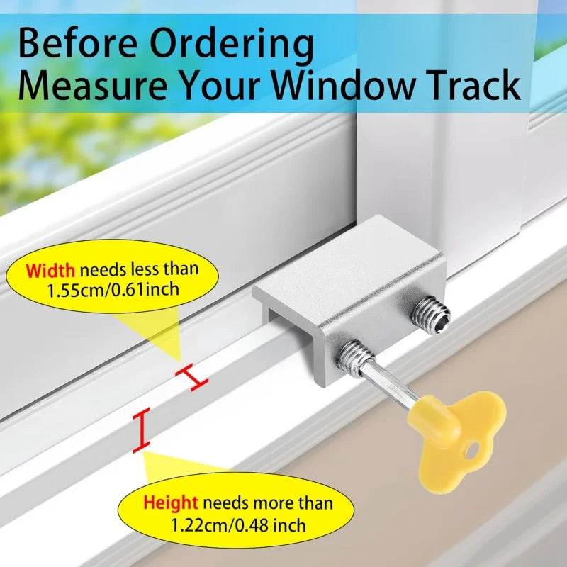 4 Pcs Window Safety Lock Aluminum Alloy Sliding Lock Sliding Door Anti-theft Lock Adjustable Buckle Window Stopper Lock for Home