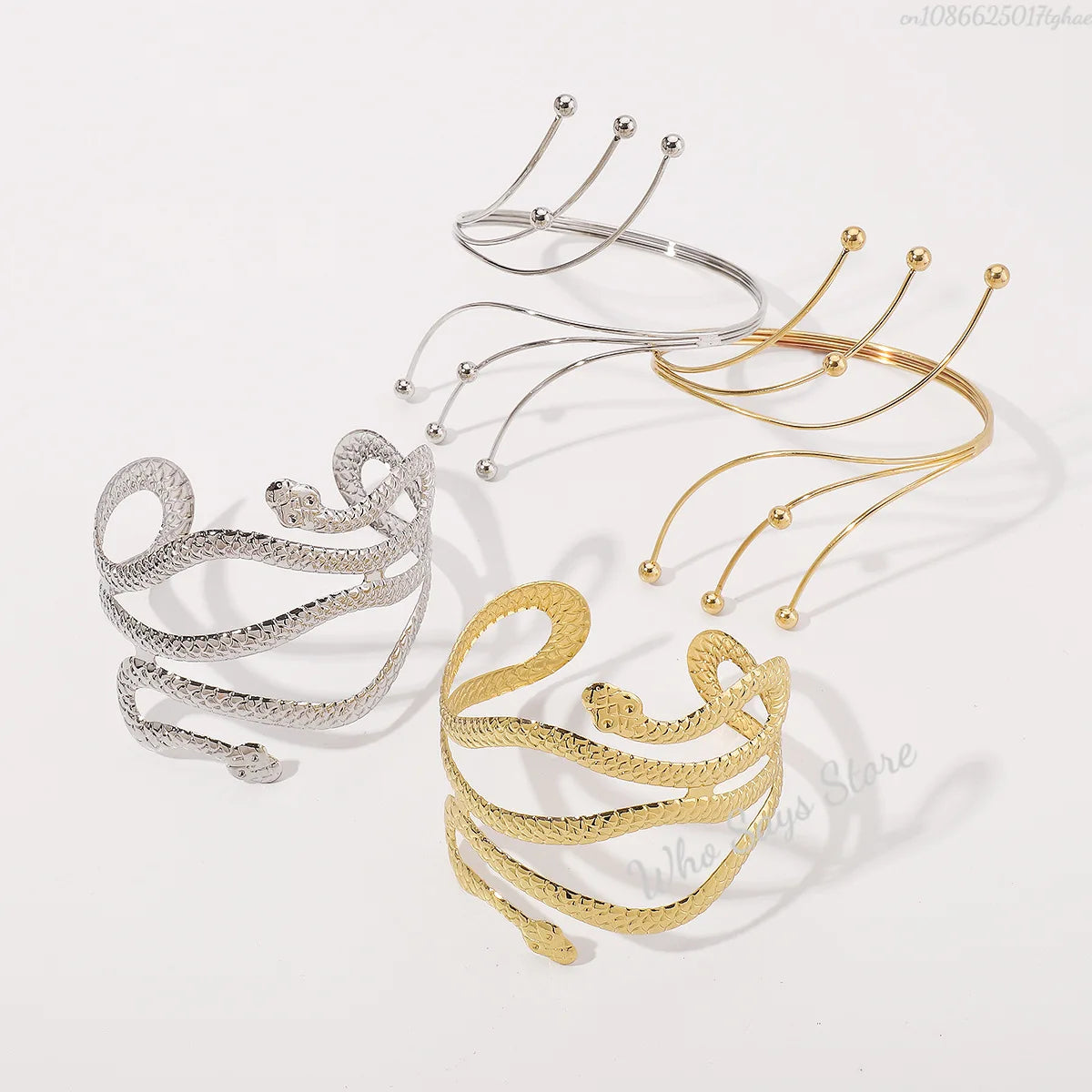 Lacteo Trendy Geometric Twisted Cuff Bracelet On The Upper Arm for Women Water Drop Shape Bangles Adjustable Jewelry Party Girls
