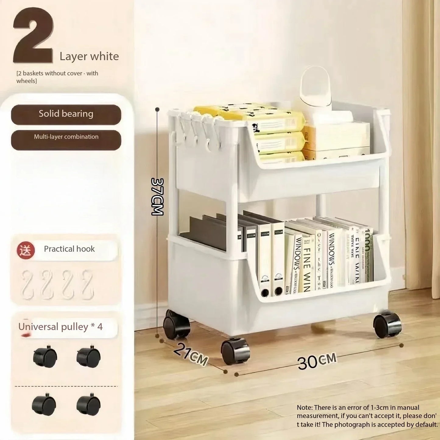 Storage Rack Is Movable and Adjustable Suitable for Kitchen Bathroom Space Saving Storage Rack Home Decoration Storage Products