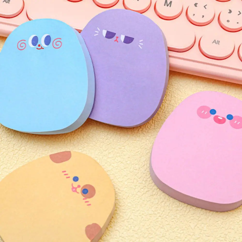 Self-Adhesive Sticker 60 Sheets Sticky Notes Colored Ins Messages Sticking Paper Cartoon Kawaii Message Paper Girls