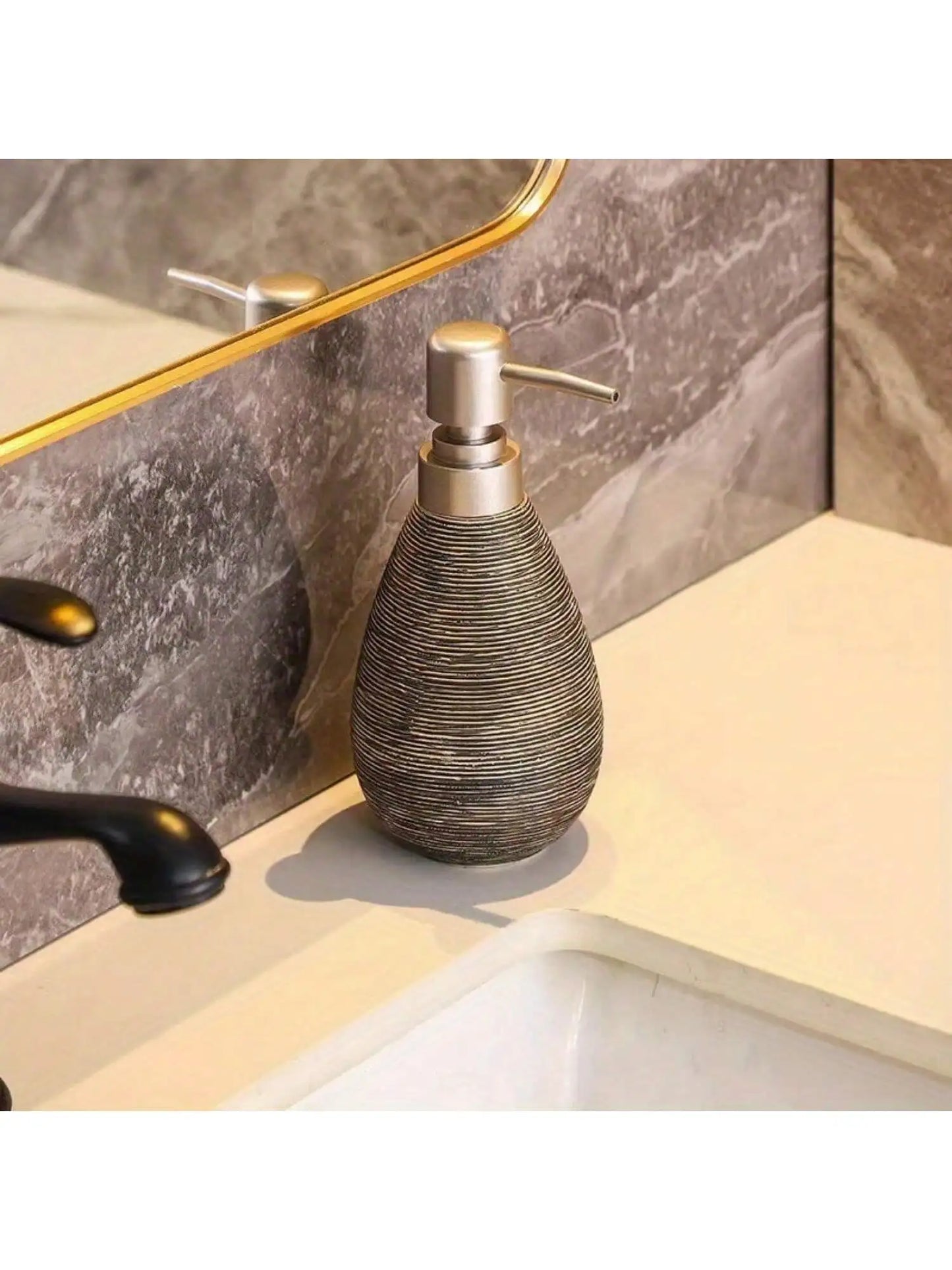 Creative Retro Style Ceramic Push-Type Soap Dispenser With Pump, Hand Soap Bottle, Suitable For Bathrooms Kitchens And Toilets