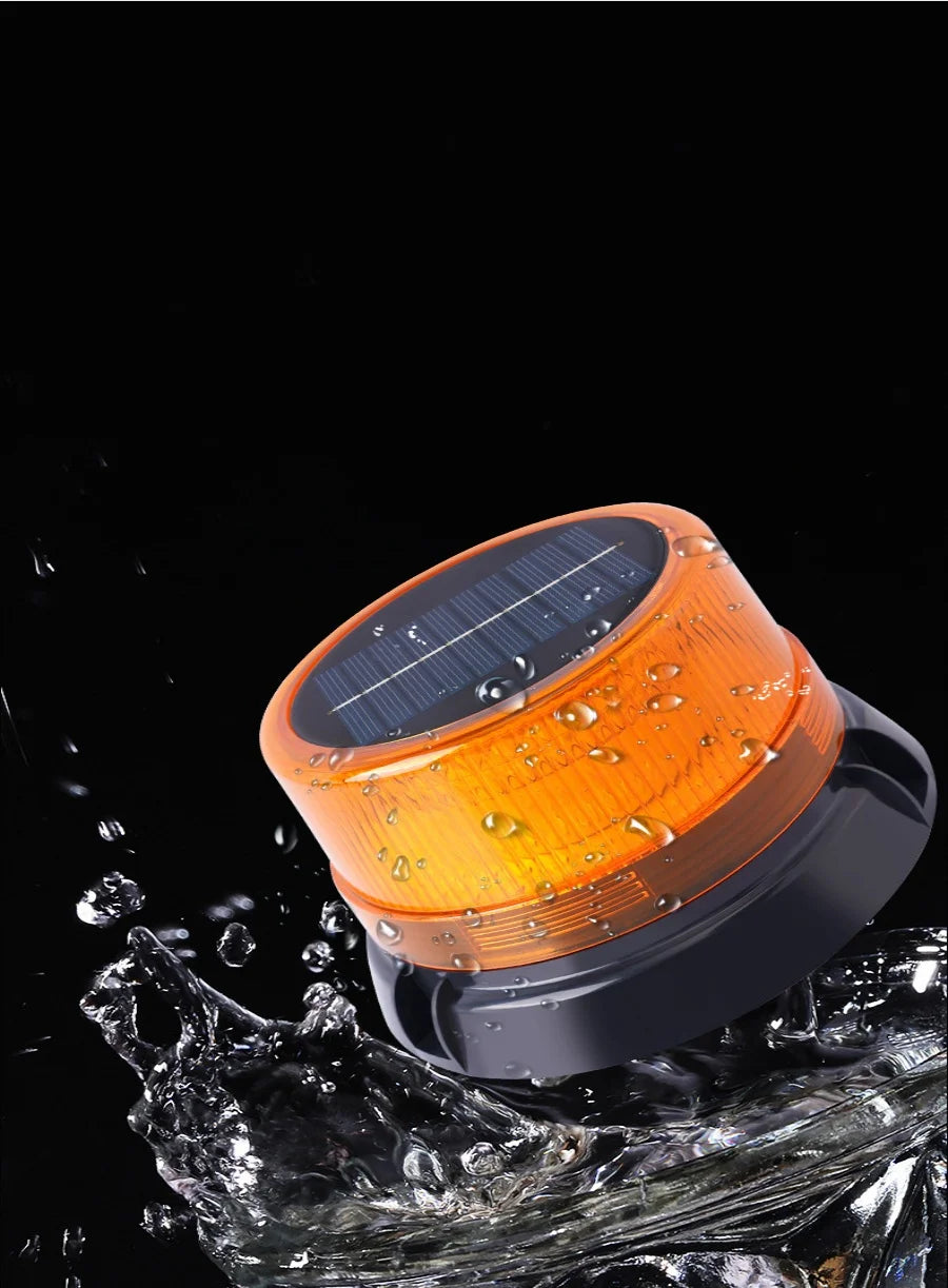 LED Solar Magnetic Flash Warning Light Night Flashing Lamp USB charge Car Truck Roof Beacon Strobe Emergency Light
