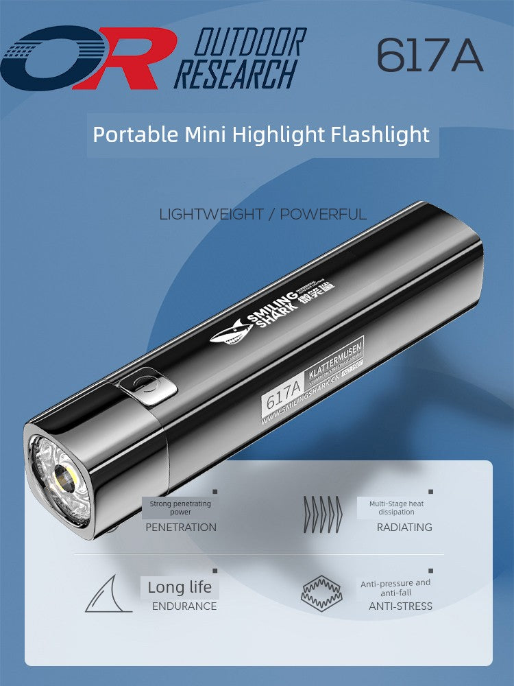 Power Torch Small Ultra-Long Life Battery Portable Remote Mini Charging Super Bright Outdoor Xenon Lamp Led for Students
