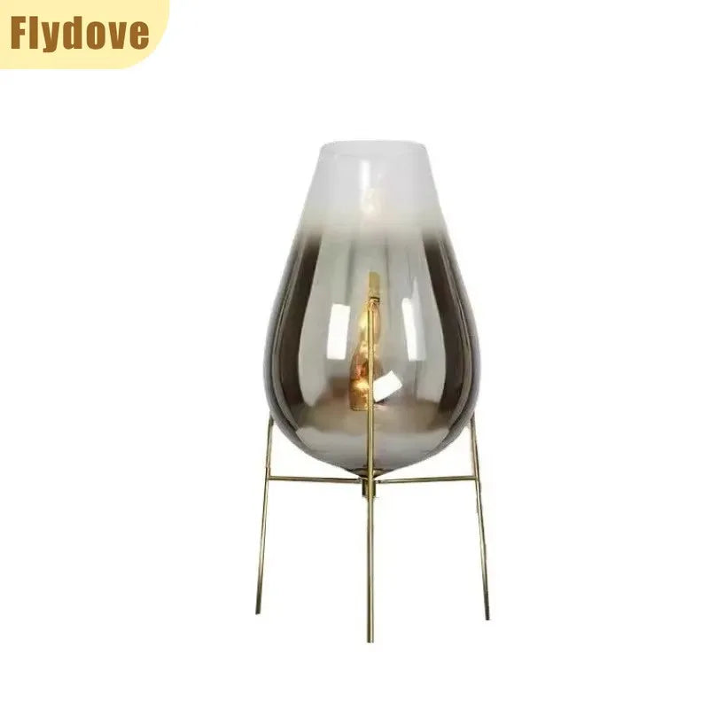 Postmodern Creative Light Luxury Simple Living Room Bedroom Hotel Art Vase Glass Desk Lamp Floor Lamp Home Lighting Decoration