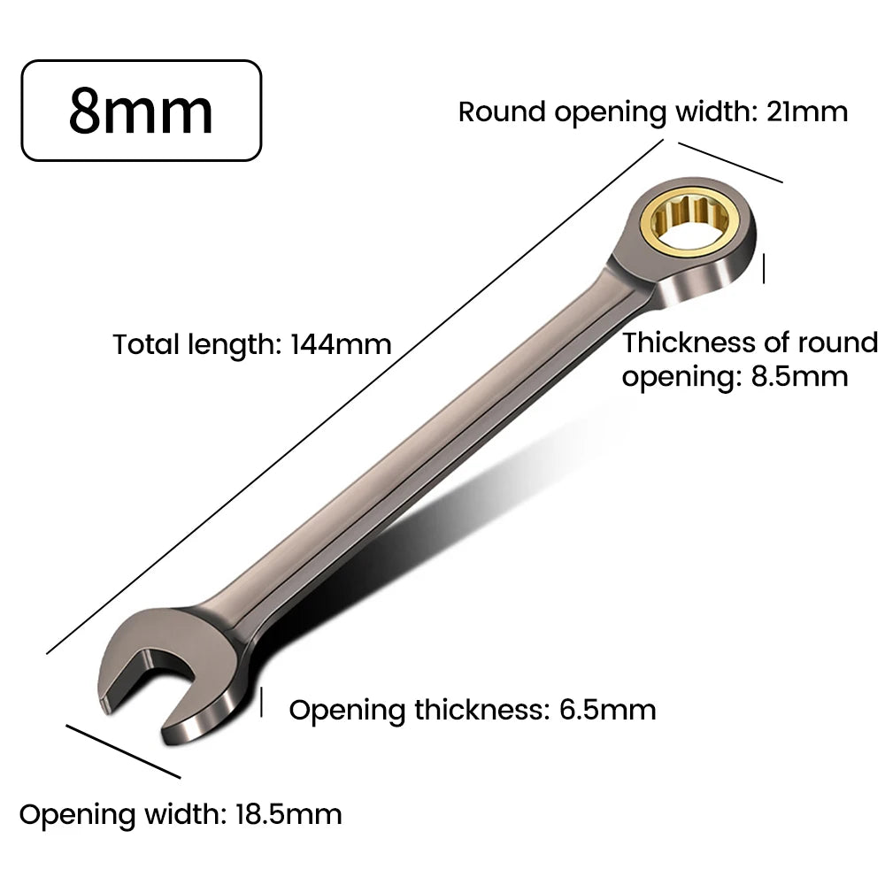Universal Torx Wrench Adjustable Torque 7-12mm Ratchet Spanner Two-way Fast Plum Ratchet for Bicycle Motorcycle Car Repail Tool