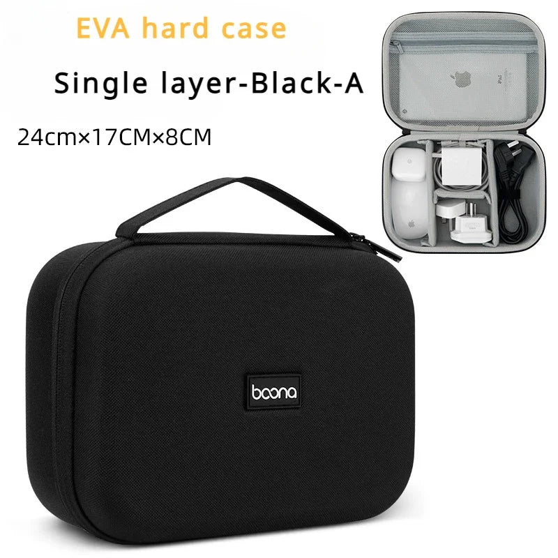 Travel Electronics Accessories Storage Bag Large Capacity Tablet Hard Data Cable Organizer Box Eva Hard Protective Case 