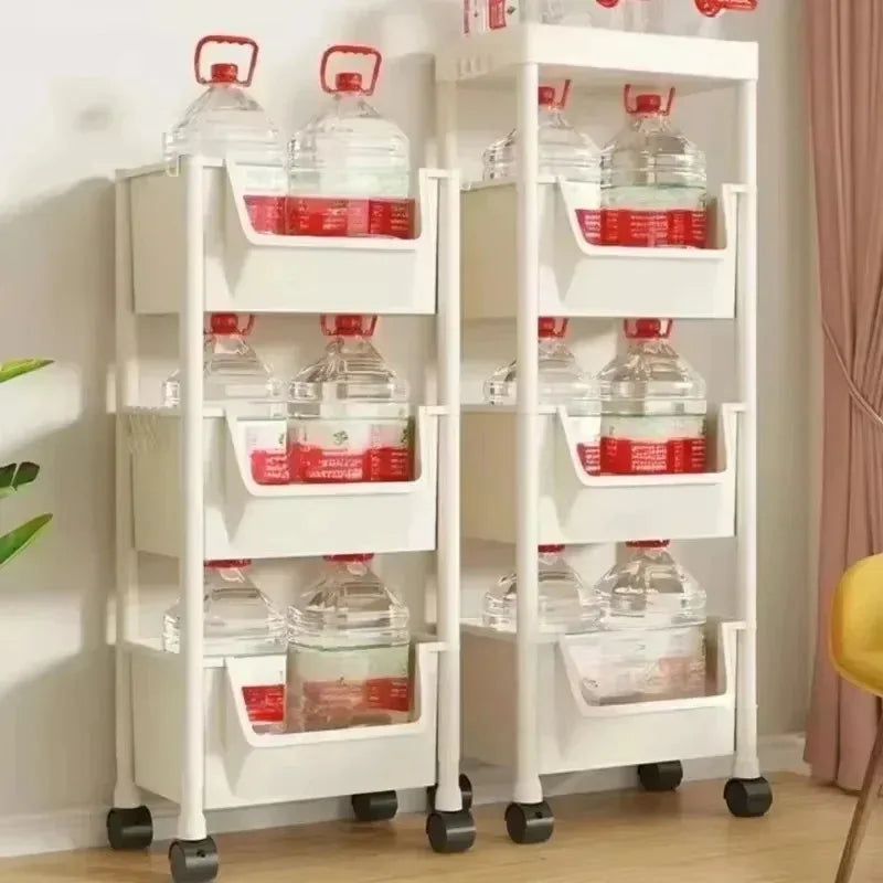 Storage Rack Is Movable and Adjustable Suitable for Kitchen Bathroom Space Saving Storage Rack Home Decoration Storage Products