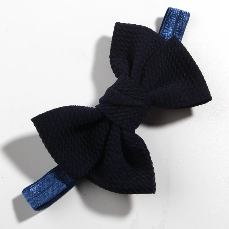 11cm 4.3" Fashion Seersucker Waffle Hair Bows With Headbands For Women Girls Kids Headwear Headband Hair Accessories