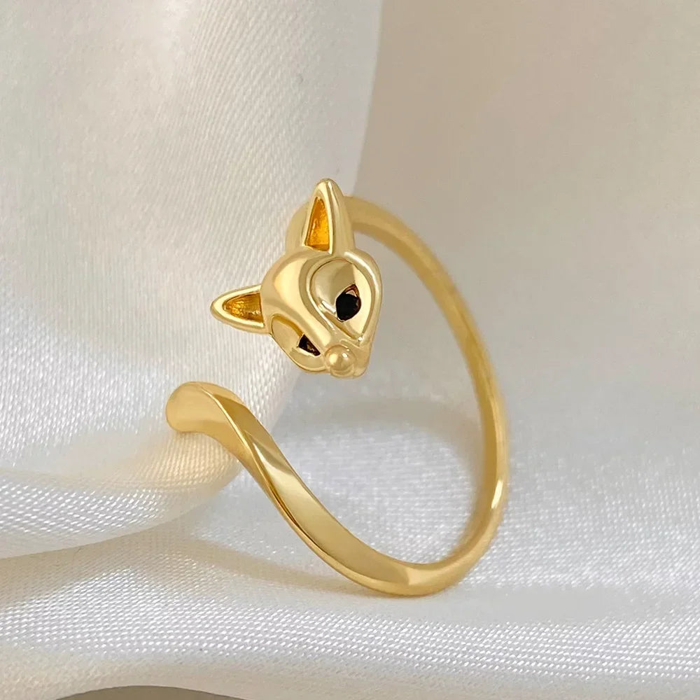 Кольцо Женское Creativity Fox Ring For Women Personality Vintage Rings Opening Adjustable Animal Jewelry Accessories Party Gifts