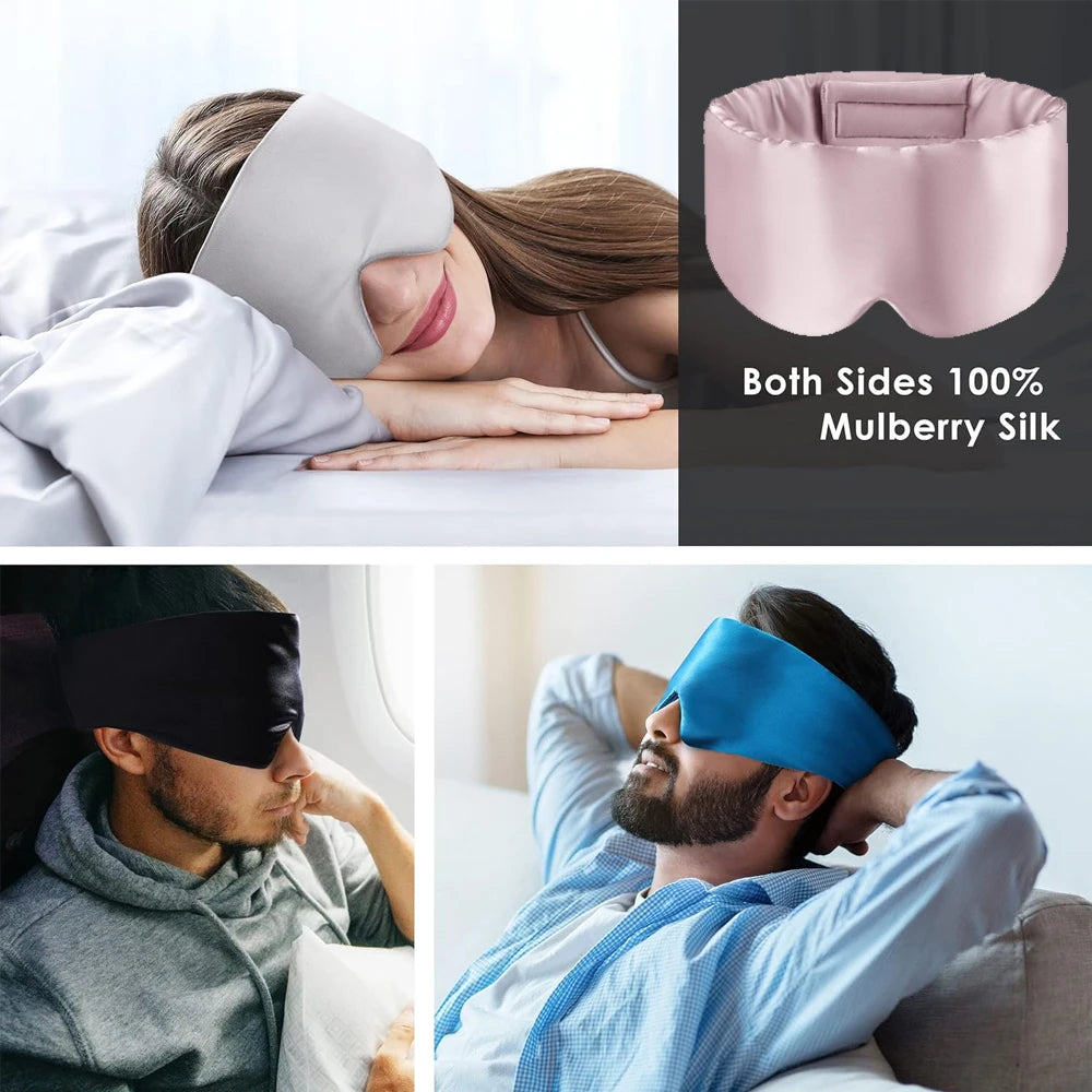 100% Mulberry Silk Blackout Sleeping Eye Mask Soft And Non-Intraocular Pressure Sleeping Mask Suitable For Side Sleep Adjustable