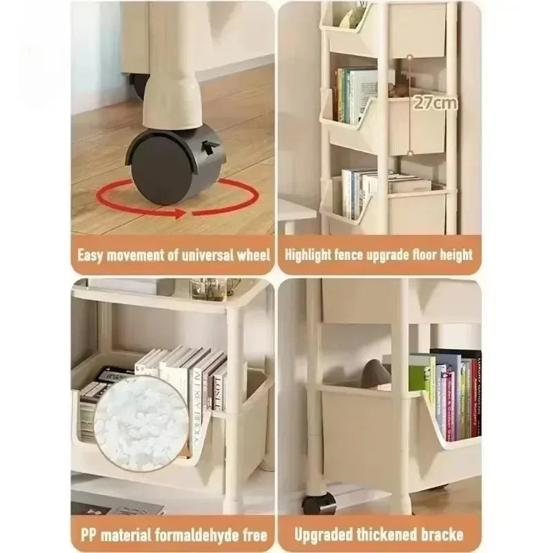 Storage Rack Is Movable and Adjustable Suitable for Kitchen Bathroom Space Saving Storage Rack Home Decoration Storage Products