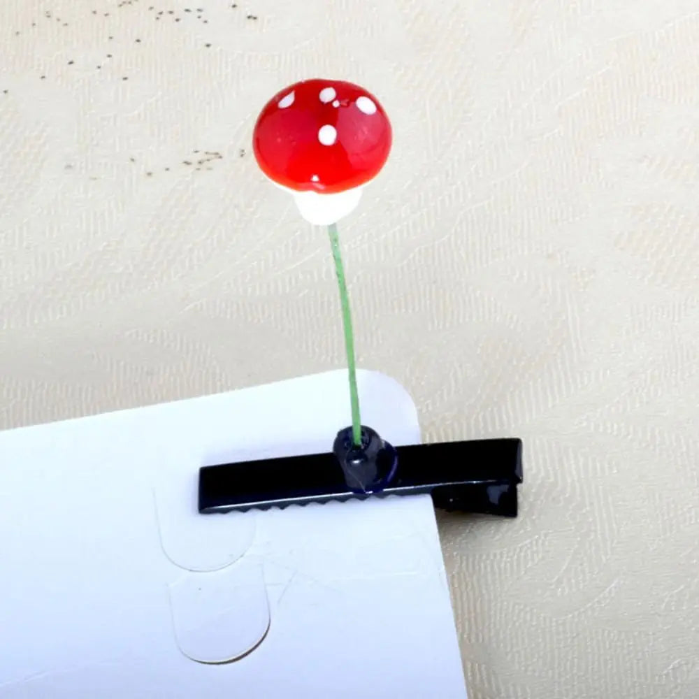 1Pair Simulation Bean Sprout Hair Clip Cherry Mushroom Flower Plant Hairpins Funny Butterfly Cartoon Duckbill Clips Female/Kids