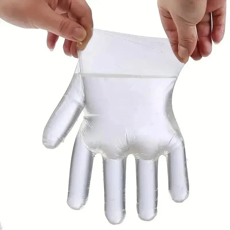 100PCS Disposable TPE Gloves Kitchen Bathroom Restaurant Camping Travel Waterproof Oil-Proof Household Cleaning Tools (Free Shipping)