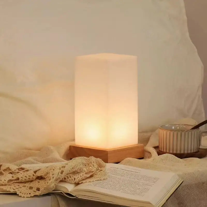 Modern Table Lamp Glass Body and Wood Base Table Lights For Bedroom Livingroom Children Reading Simple Desk Lamp Lighting